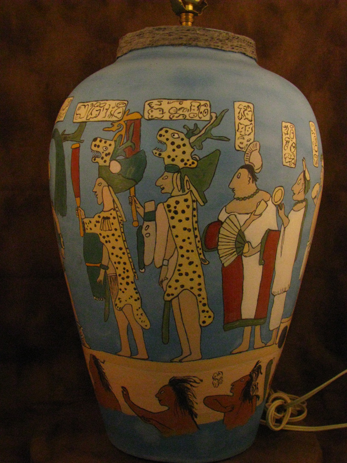 Mayan Lord lamp view b.
